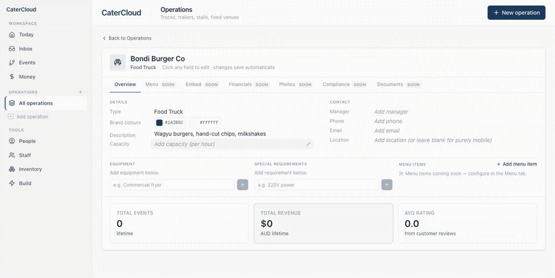 Add your operations — product walkthrough